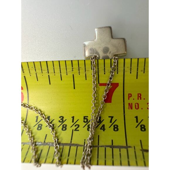 Tiffany & Co Small Roman Cross Sterling with 16" Chain Necklace - Picture 14 of 14